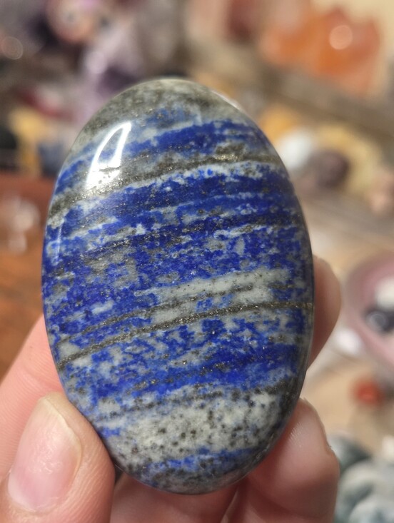 Other - Lapis Lazuli With Pyrite Palmstone 2.5 In( Communication) B